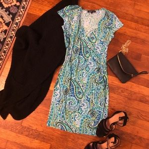 Paisley Print Wrap Dress